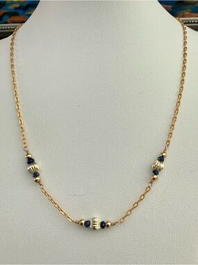 Handcrafted Sapphire and Gold-Filled Sterling Silver Necklace